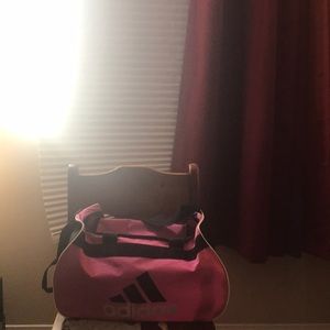 Pink adidas large gym bag